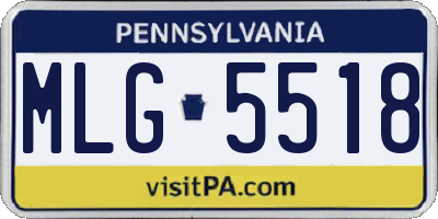 PA license plate MLG5518