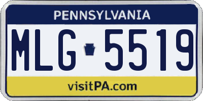PA license plate MLG5519
