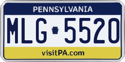 PA license plate MLG5520