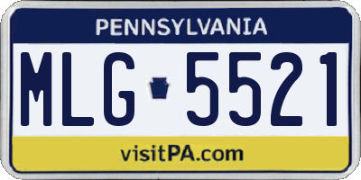 PA license plate MLG5521