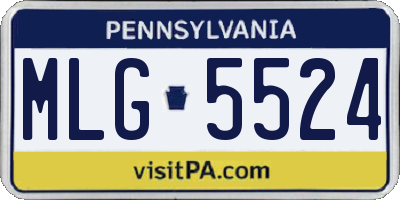 PA license plate MLG5524