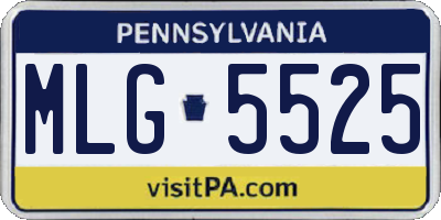 PA license plate MLG5525