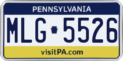 PA license plate MLG5526
