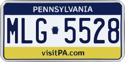 PA license plate MLG5528