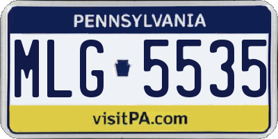 PA license plate MLG5535