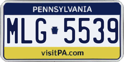 PA license plate MLG5539
