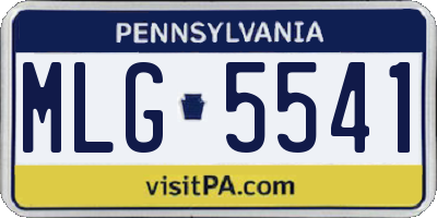 PA license plate MLG5541