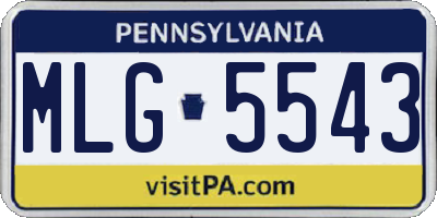 PA license plate MLG5543