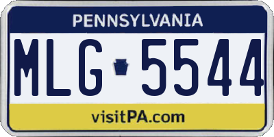 PA license plate MLG5544