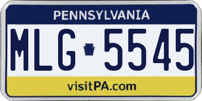 PA license plate MLG5545
