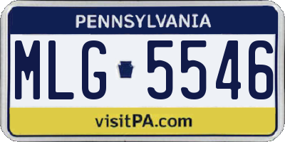 PA license plate MLG5546