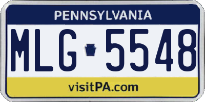 PA license plate MLG5548