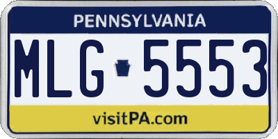 PA license plate MLG5553