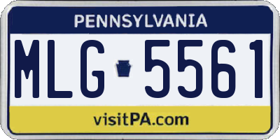 PA license plate MLG5561