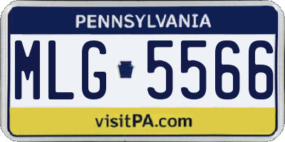 PA license plate MLG5566
