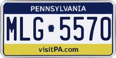 PA license plate MLG5570