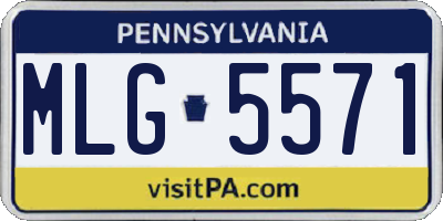 PA license plate MLG5571