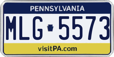 PA license plate MLG5573