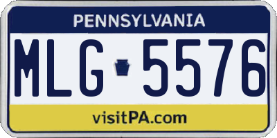 PA license plate MLG5576