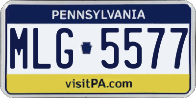 PA license plate MLG5577