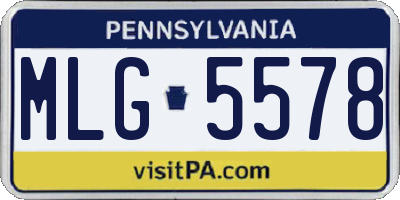PA license plate MLG5578