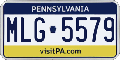 PA license plate MLG5579