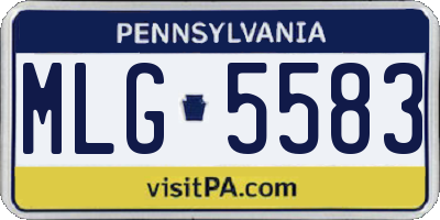 PA license plate MLG5583