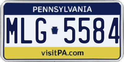 PA license plate MLG5584