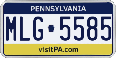 PA license plate MLG5585