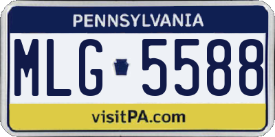 PA license plate MLG5588