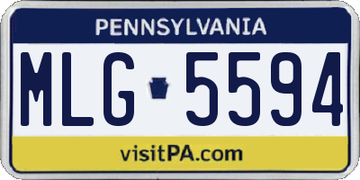 PA license plate MLG5594