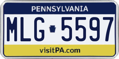 PA license plate MLG5597