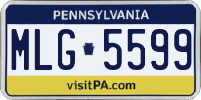PA license plate MLG5599
