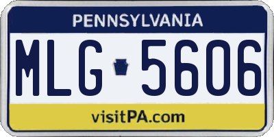 PA license plate MLG5606