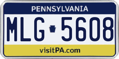 PA license plate MLG5608