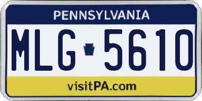 PA license plate MLG5610