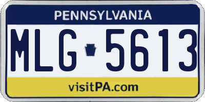 PA license plate MLG5613
