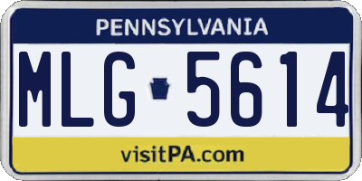 PA license plate MLG5614