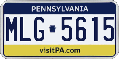PA license plate MLG5615