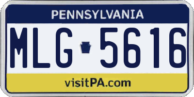PA license plate MLG5616