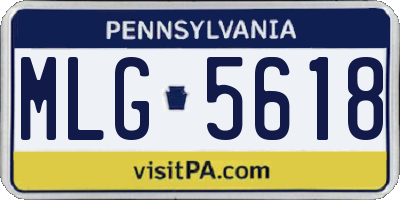 PA license plate MLG5618