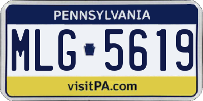 PA license plate MLG5619