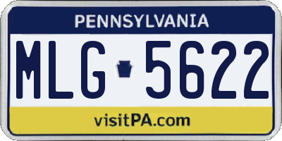 PA license plate MLG5622