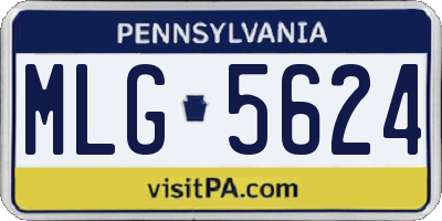 PA license plate MLG5624