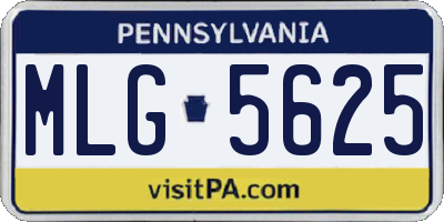 PA license plate MLG5625