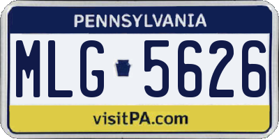 PA license plate MLG5626