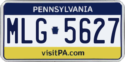 PA license plate MLG5627