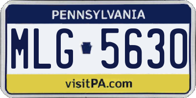 PA license plate MLG5630