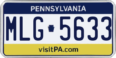 PA license plate MLG5633