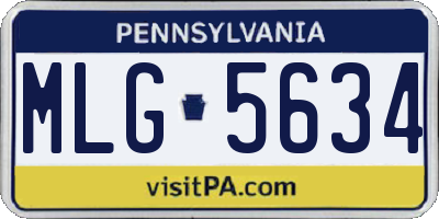PA license plate MLG5634